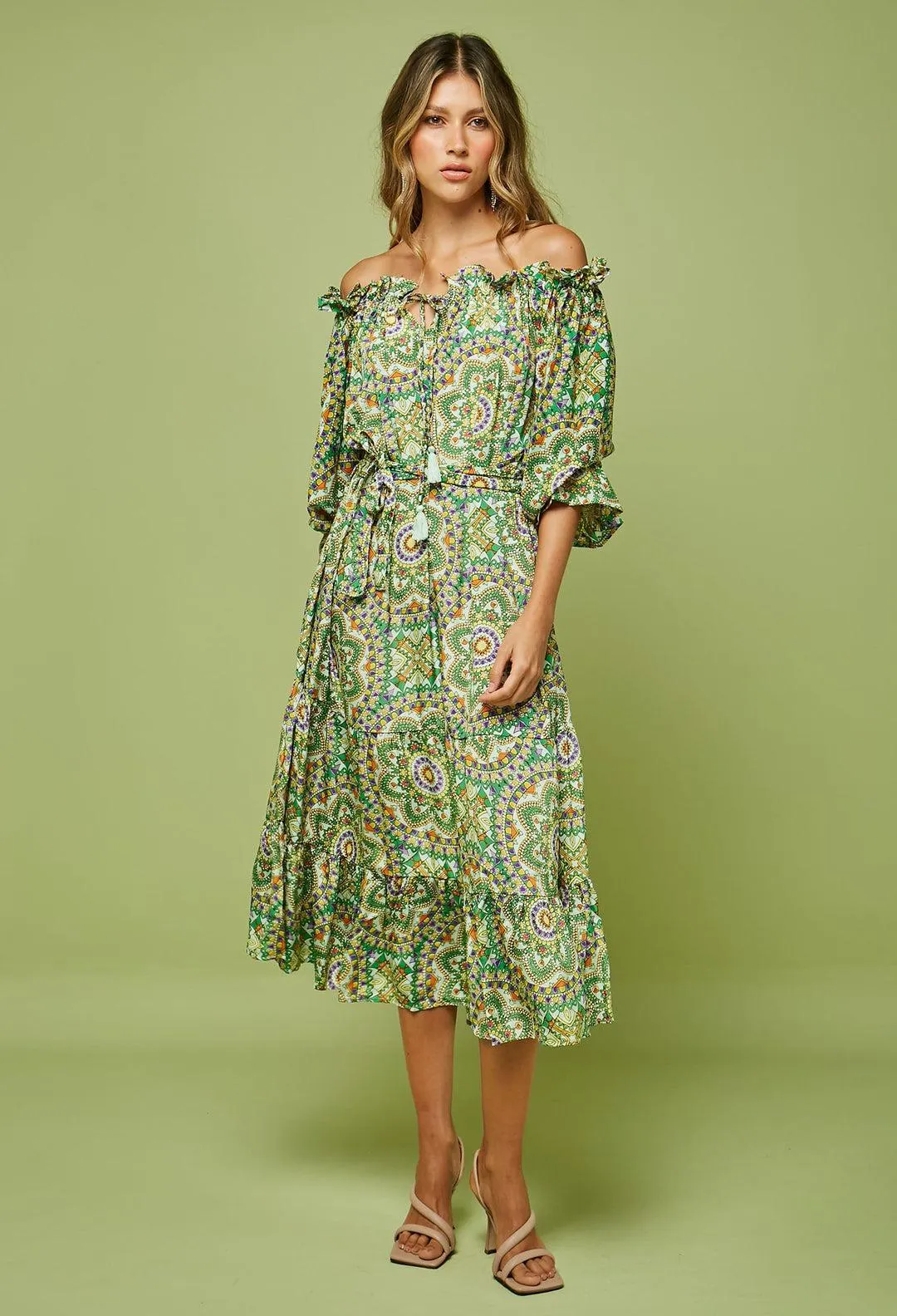 Vestido Midi Estampado Mujer - SALE