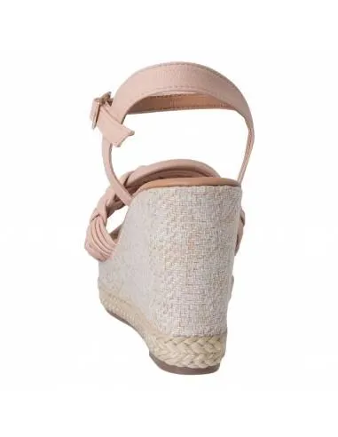 Sandalias con taco tipo cuña y diseño de trenza para mujer