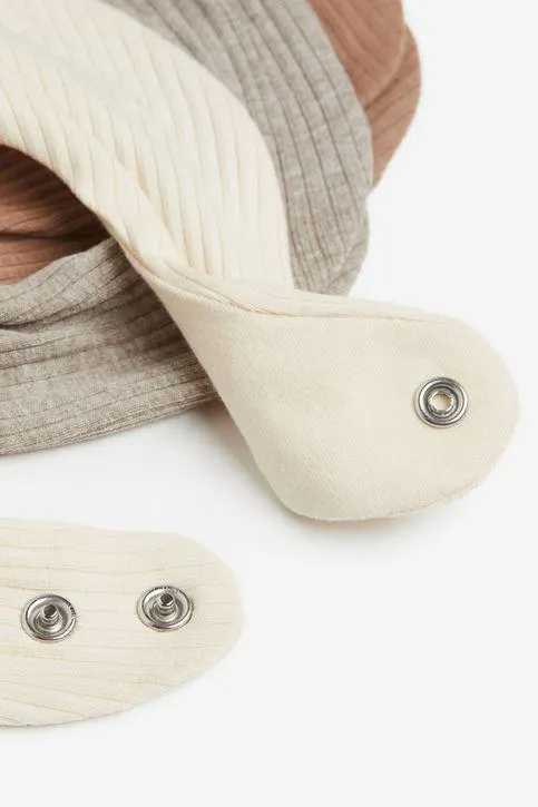 Pack de 3 baberos triangulares acanalados