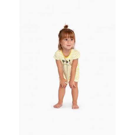 PELELE NIÑA CORTO DA RAYAS DE COLOR BLANCO Y AMARILLO LOSAN REF 018-P001AL
