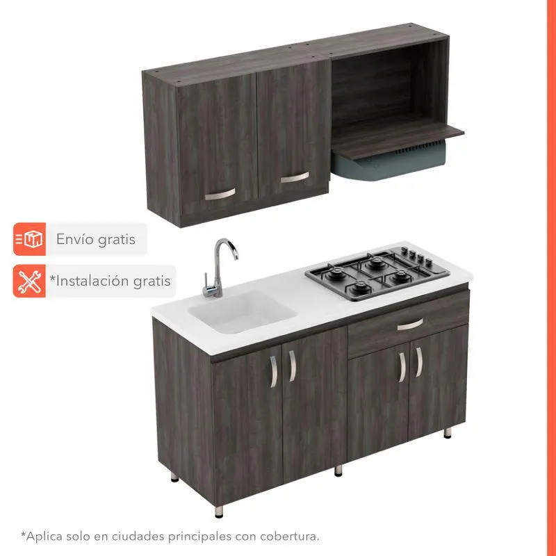 Cocina Albany Carbono/Baudo
