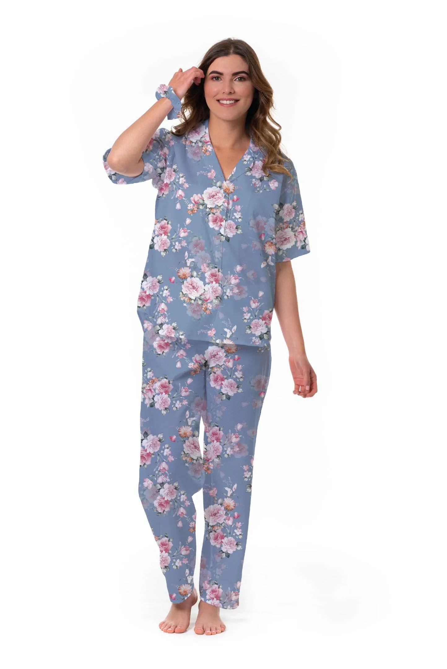 SUSY FLORES AZUL ROSADO