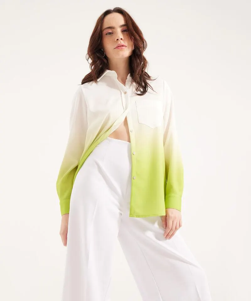 Camisa Manga Larga Con Degradado