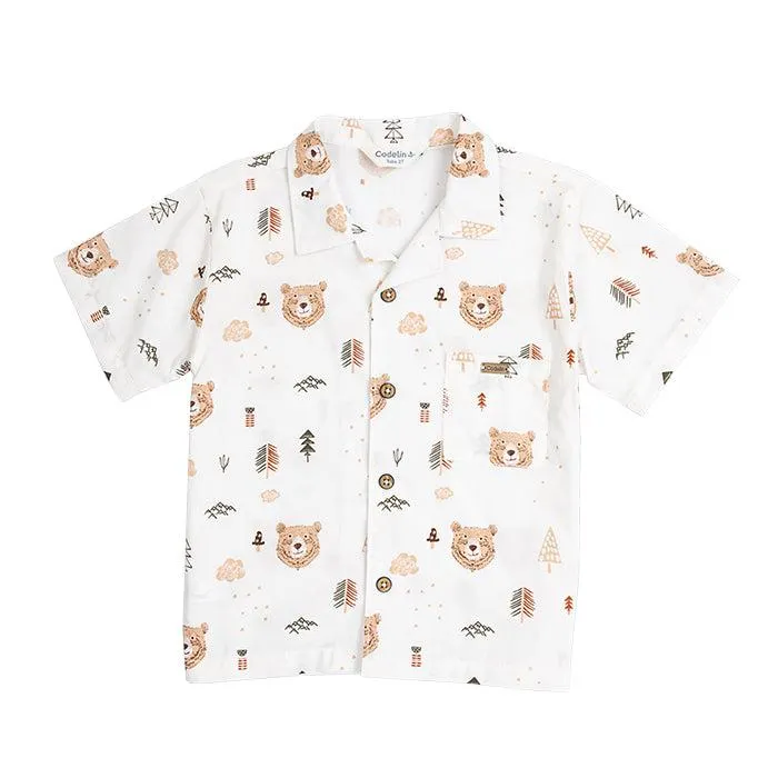 Camisa miniprint manga corta para bebé niño