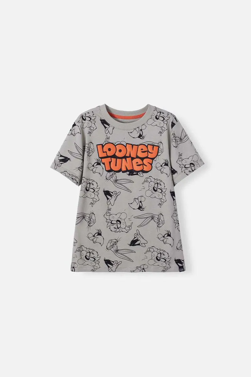 Camiseta de Looney Tunes , manga corta verde oliva para niño