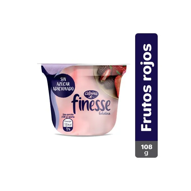 Gelatina Finesse Frutos Rojos Vaso 108 g