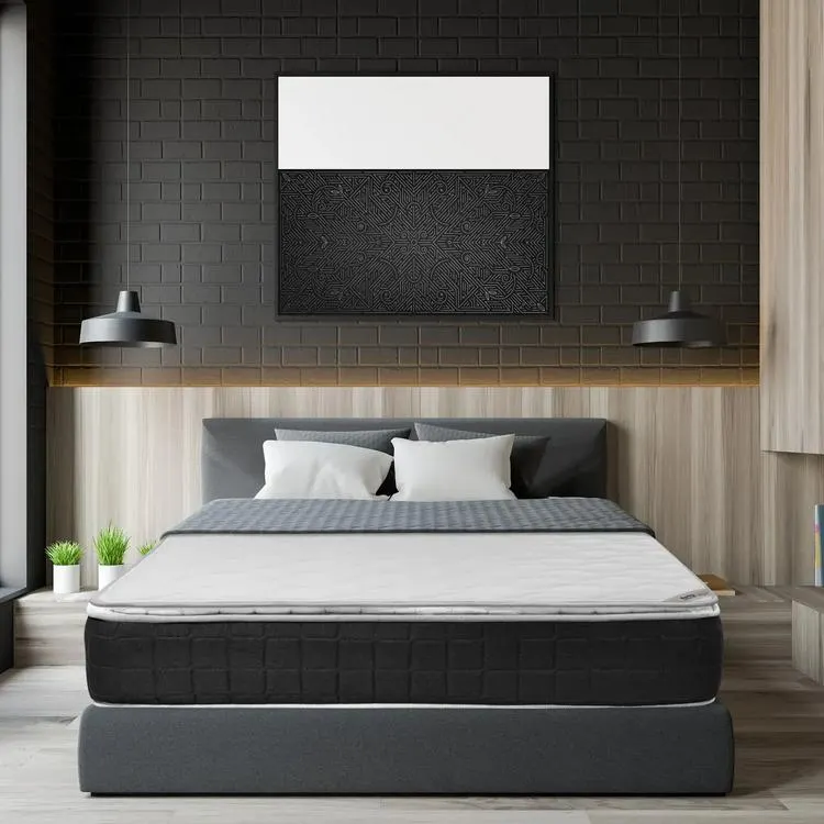 Combo Cloud SPRING Colchón Resortado Rest 140 x 190 cm + 2 Almohadas Siliconadas + Protector Impermeable