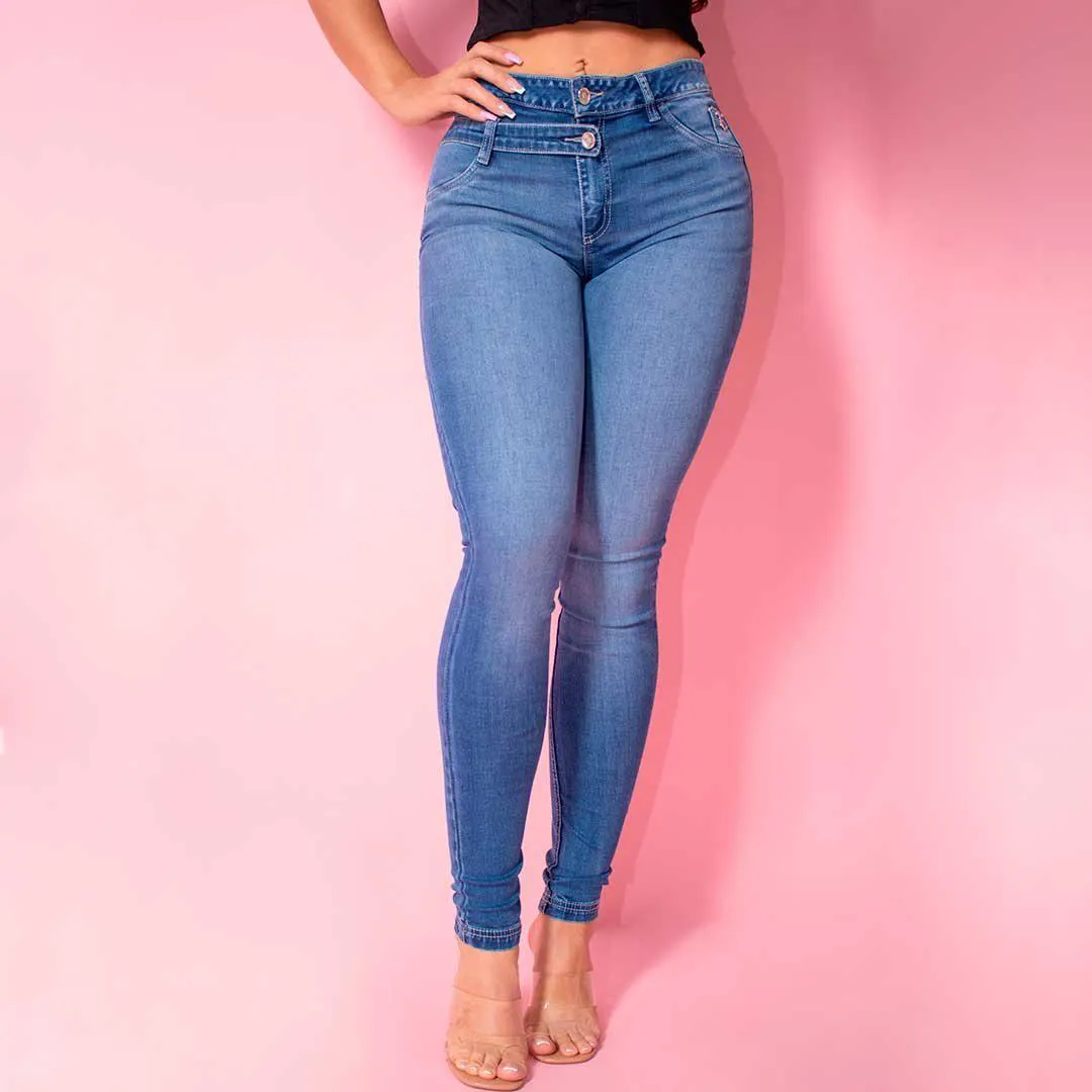 Jean doble media pretina