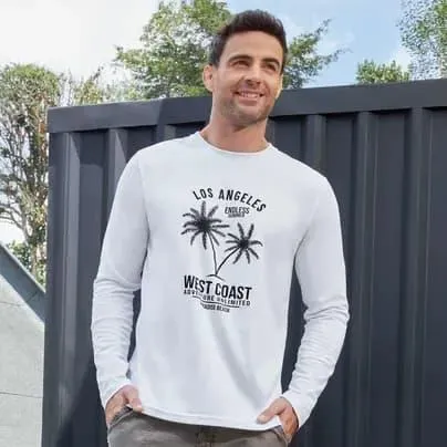 Muba Camiseta manga larga con estampado en frente blanca M