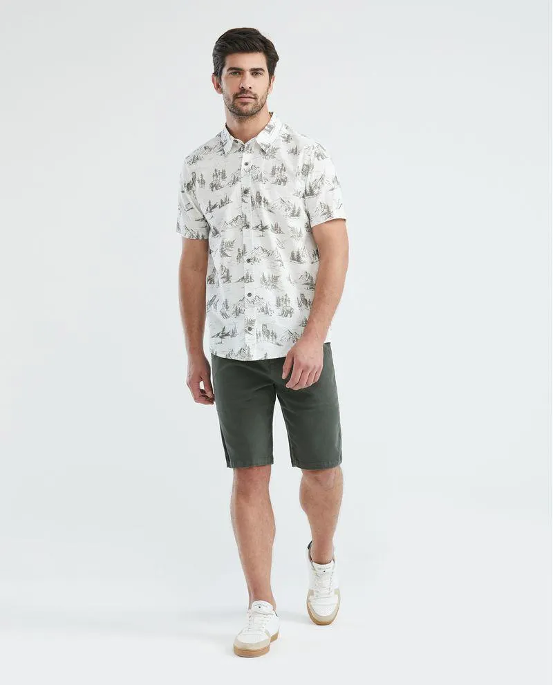 Camisa Resort de Hombre, Classic Fit Manga Corta - Maxi Print Duotono