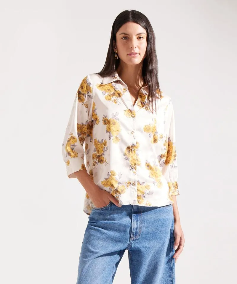 Camisa Manga Tres Cuartos Estampada