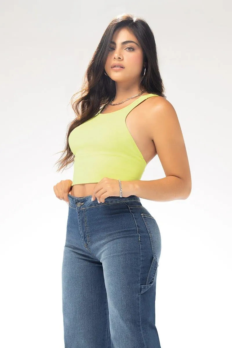 CROP TOP MANGA SISA Verde