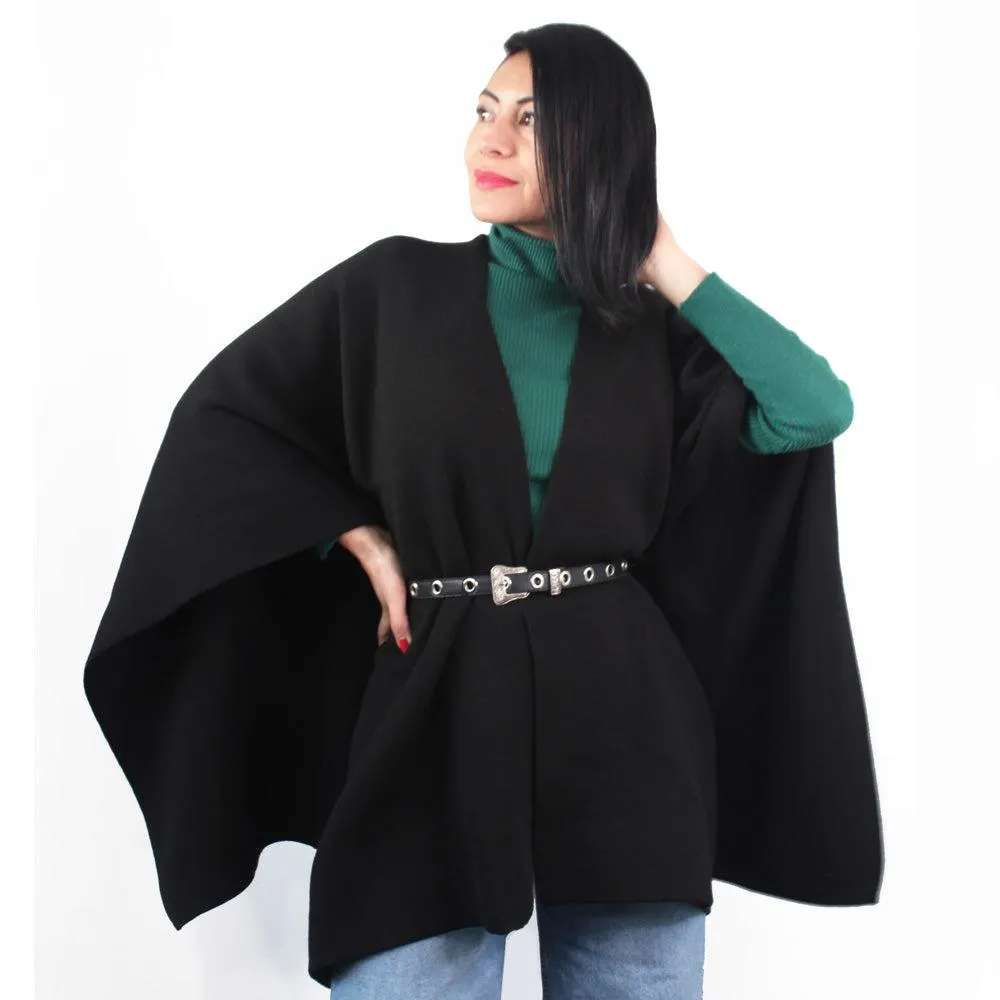 Poncho Abierto Mujer Lec Lee Negro