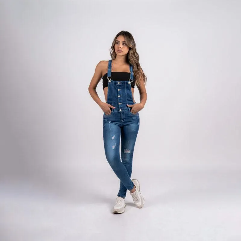 Overol Denim Slim Gold Spring