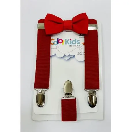 SET DE CARGADERAS Y CORBATIN ROJO