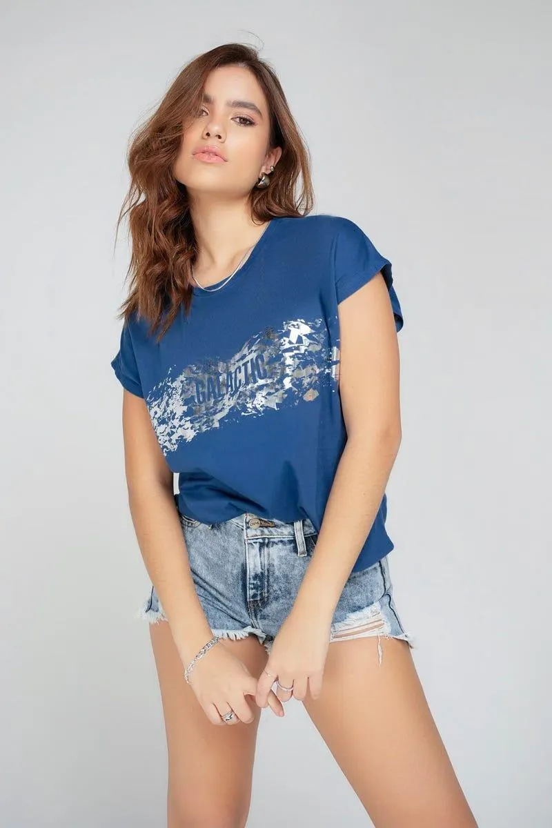 CAMISETA MANGA SISA Azul