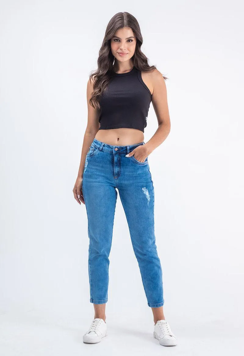 Jean vaquero tiro alto