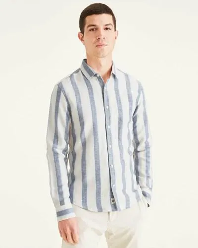 Camisas Dockers Alpha Spread Collar Shirt,Slim Fit Hombre Azules | WFBGO4520