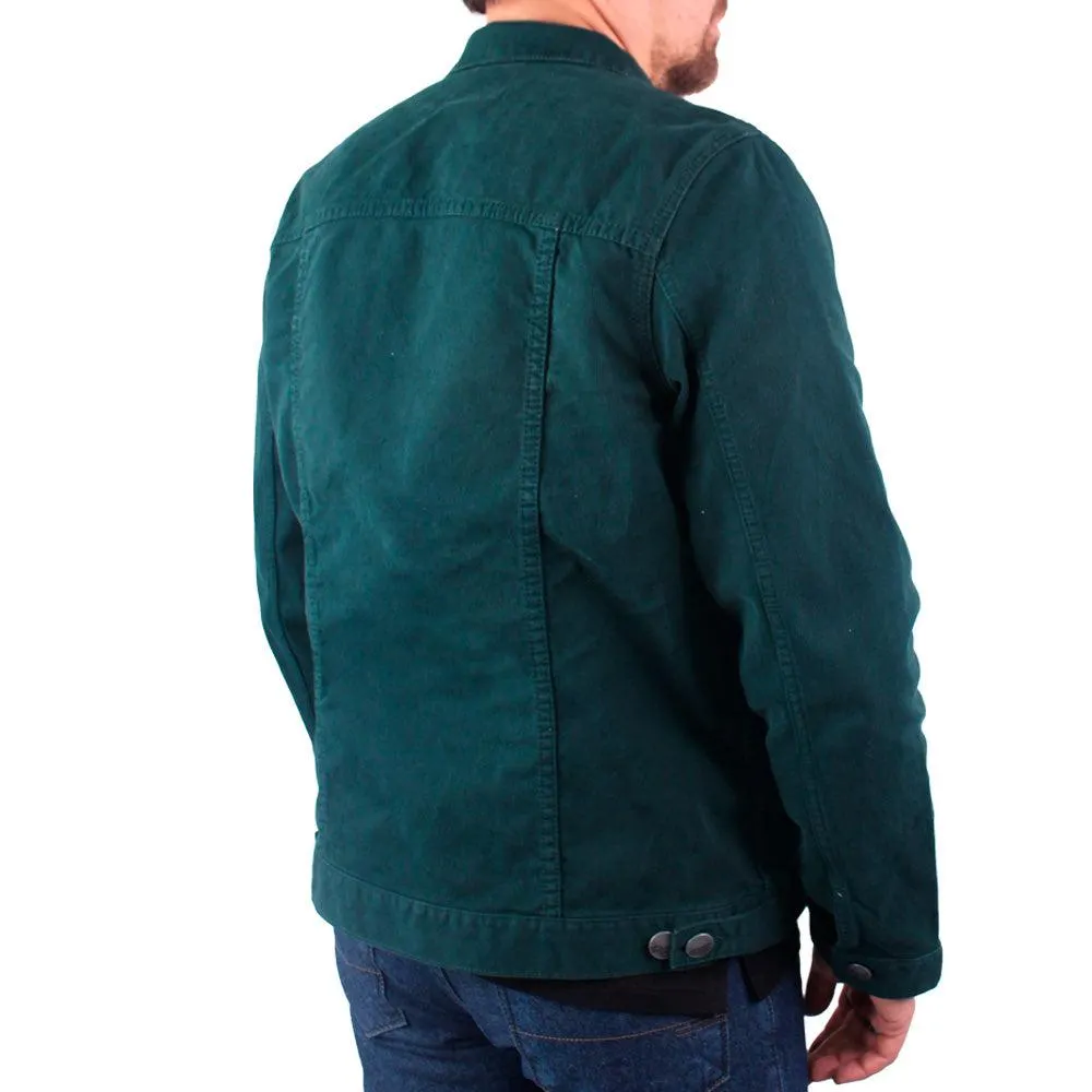 Chaqueta En Denim Clásica Renovada Lec Lee Verde Esmeralda