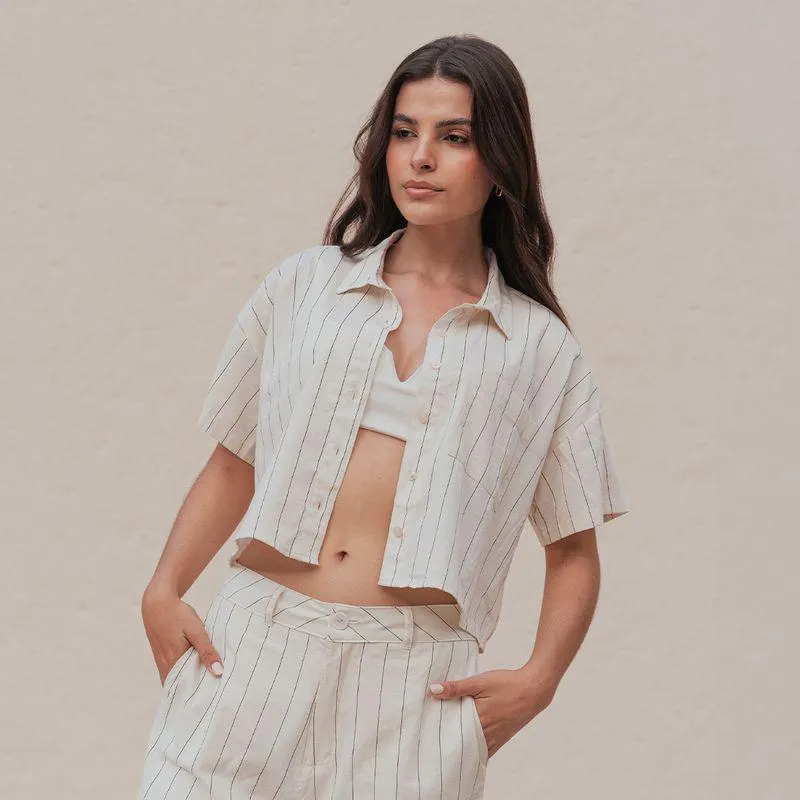 Camisa Amplia Corta Manga Corta Espina