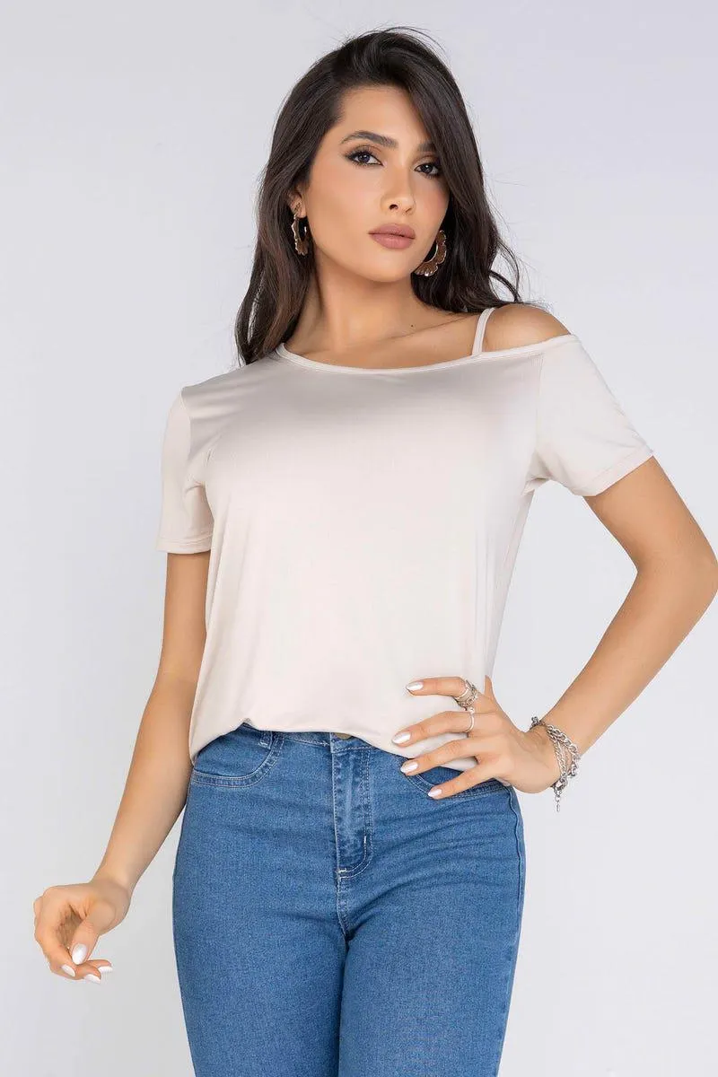 CAMISETA MANGA CORTA Beige