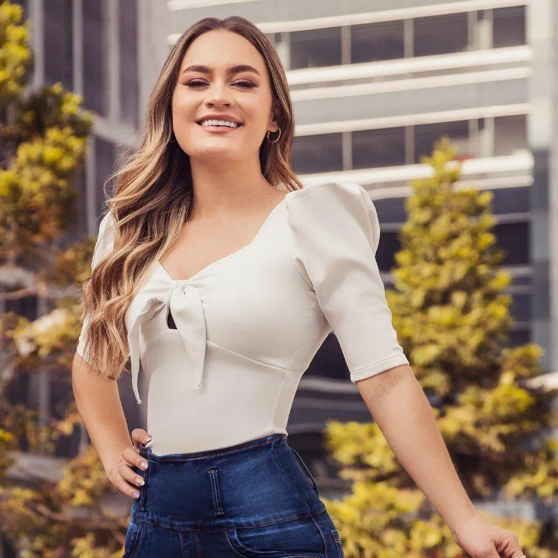 Body licrado con control abdomen blanco