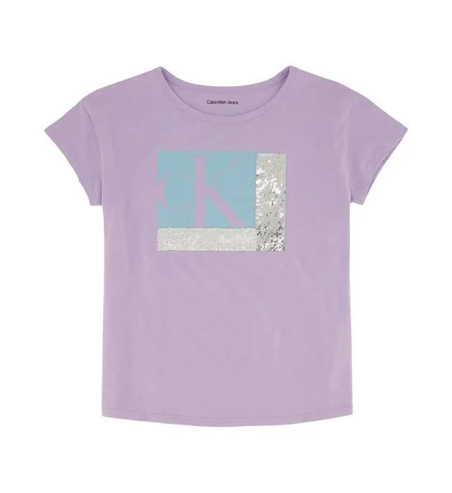 Camiseta Morado Con Lentejuelas Para Niña