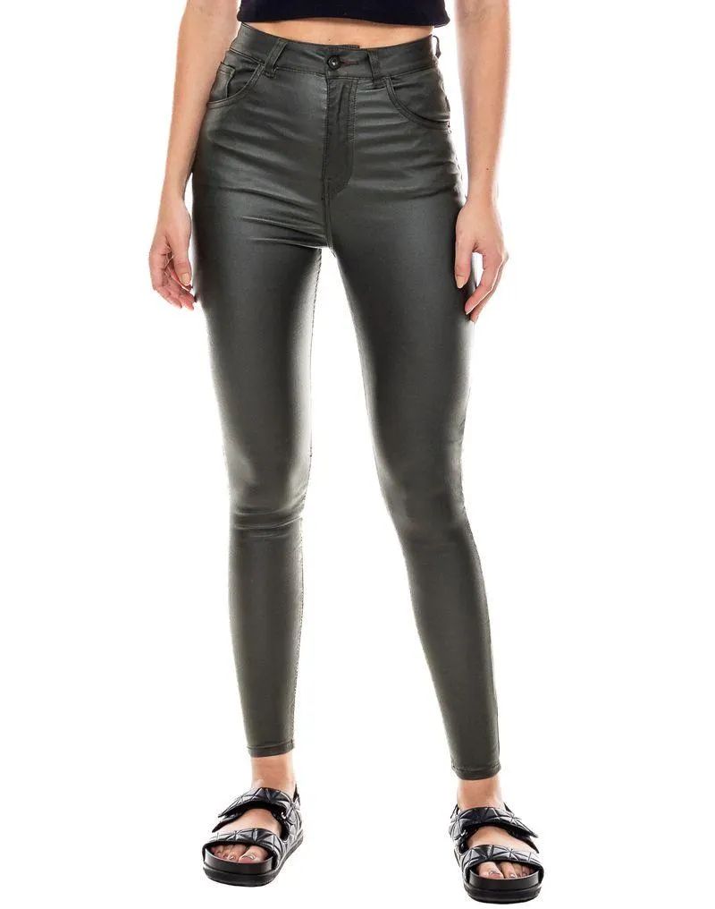 Pantalón High Waist Efecto Cuero