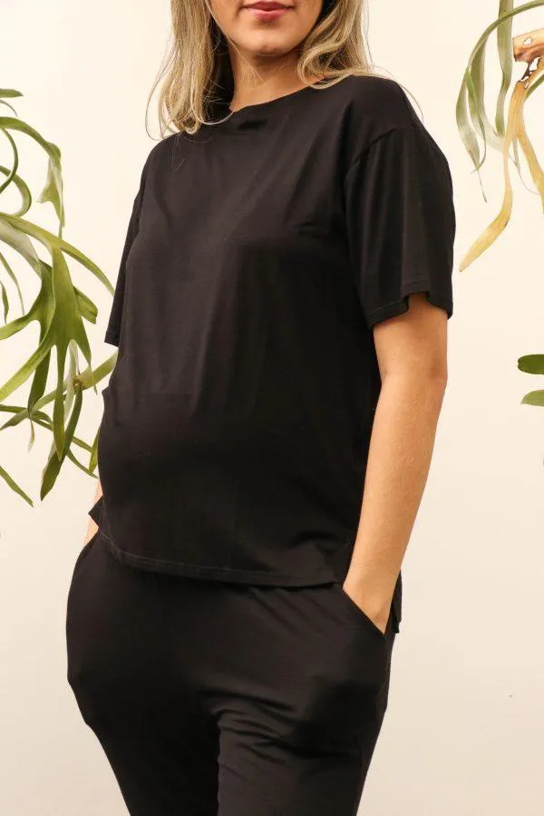 Camiseta Materna Vilma Negra
