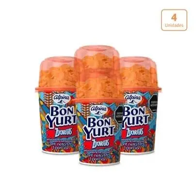 Bon Yurt Alpina Zucaritas x 4 unds x 170g c/u