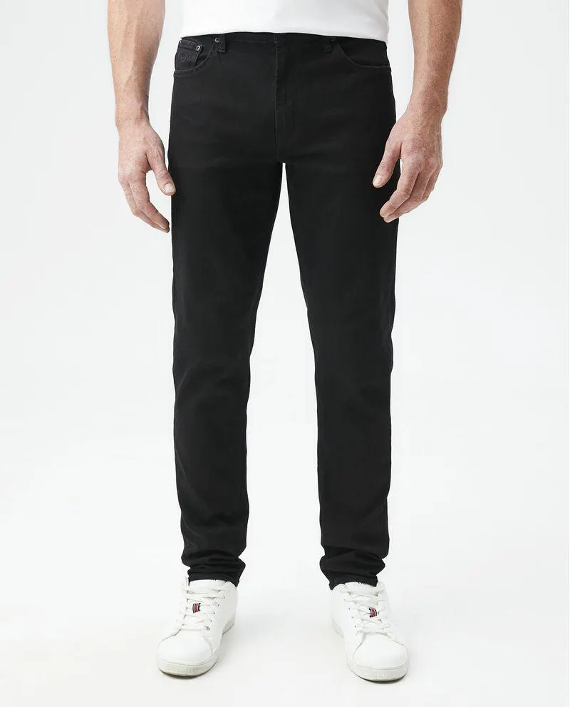 Jean de Hombre Straight Fit, Morrison, Bota Slim - Negro Mate