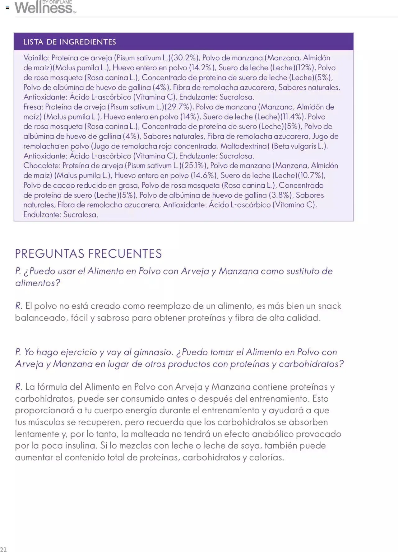Catalogo de Oriflame - Guía de Producto Wellness 1 de junio al 31 de diciembre 2024 - Pag 22