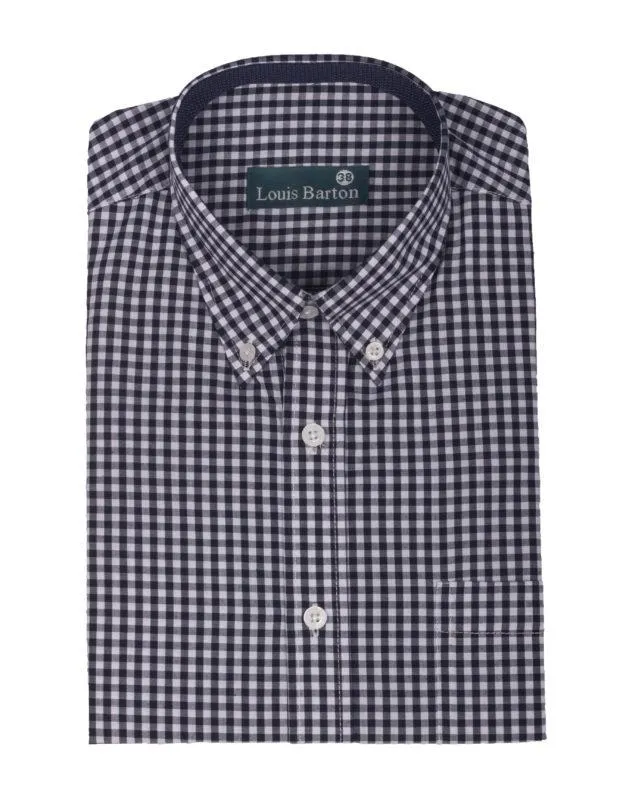 Camisa Manga Corta Cuadros Pequeños Negro Y Blanco – Moldería informal