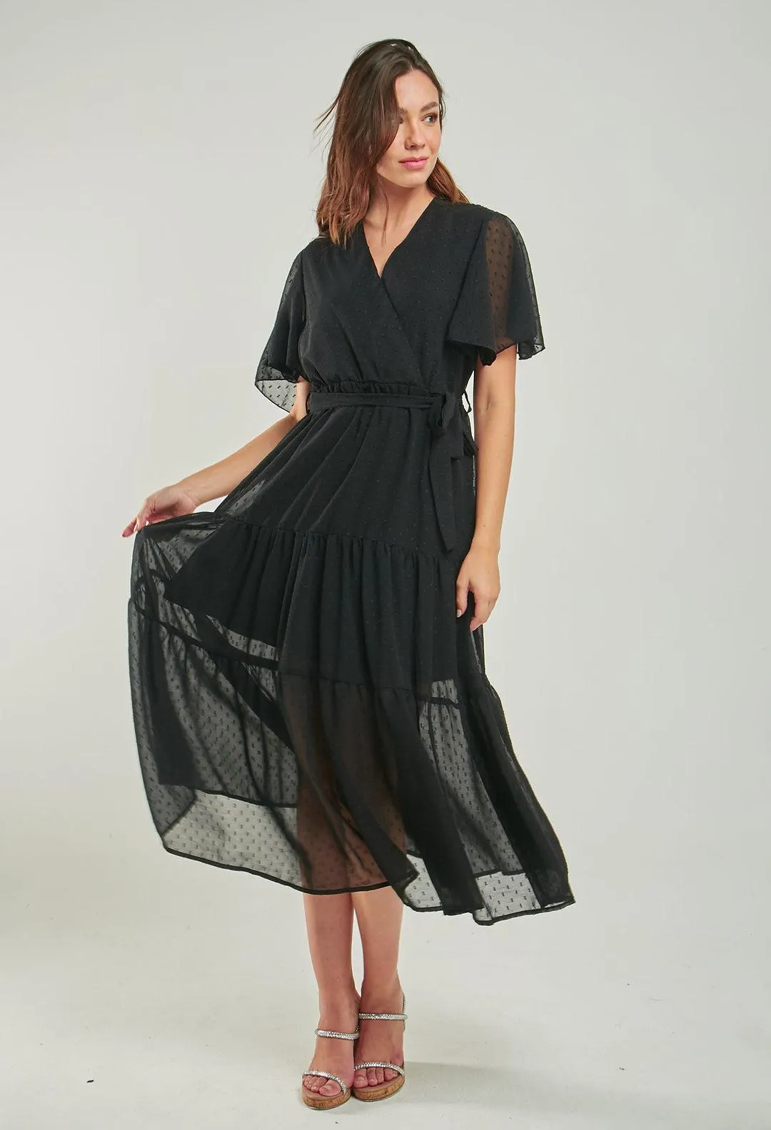 Vestido Midi Puntos Mujer - SALE