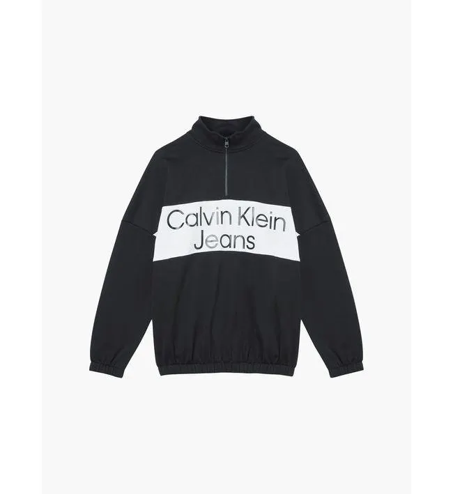 Suéter Colorblock Con Media Cremallera