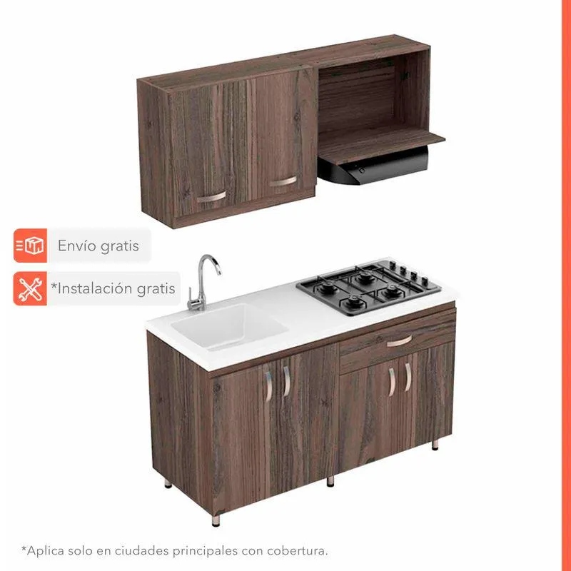 Cocina Cohoes 158*150*60Cm Mitte/Tambo