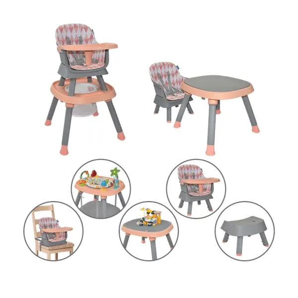 Silla Comedor Seven 7 en 1 Rosado - Priori