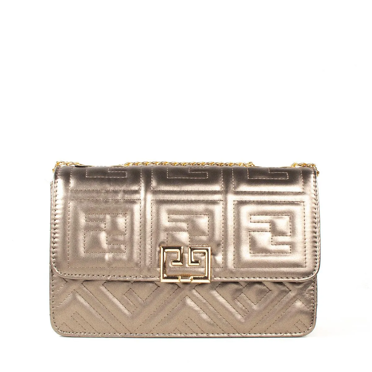 Bolso tipo bandolera color bronce, para dama