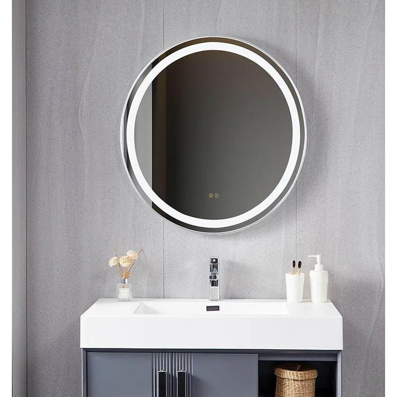 Espejo Urban Redondo Cromo 80 Cm Led