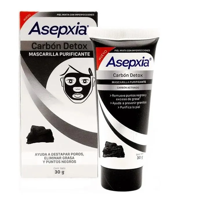 Asepxia Mascarilla Facial Antiacne Carbon 30G
