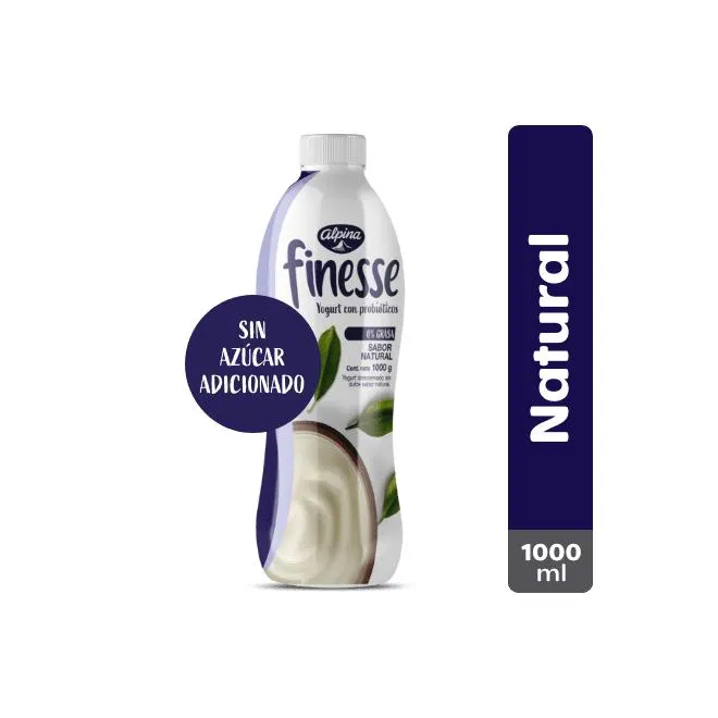 Yogurt Finesse Natural Botella 1000 ml