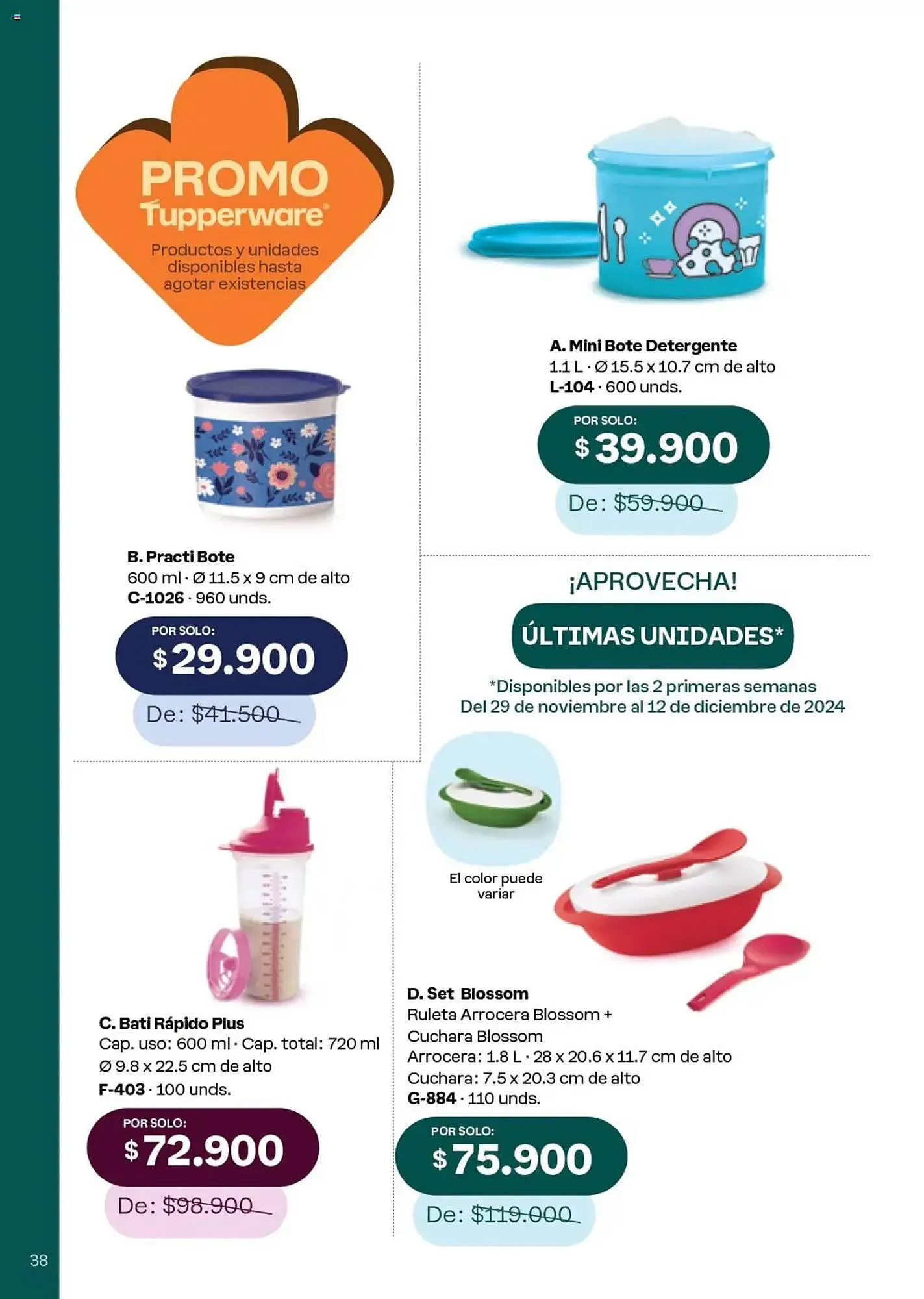 Catalogo de Catálogo Tupperware 29 de noviembre al 26 de diciembre 2024 - Pag 38