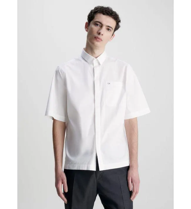 Camisa Blanco Manga Corta Boxy Para Calvin Klein