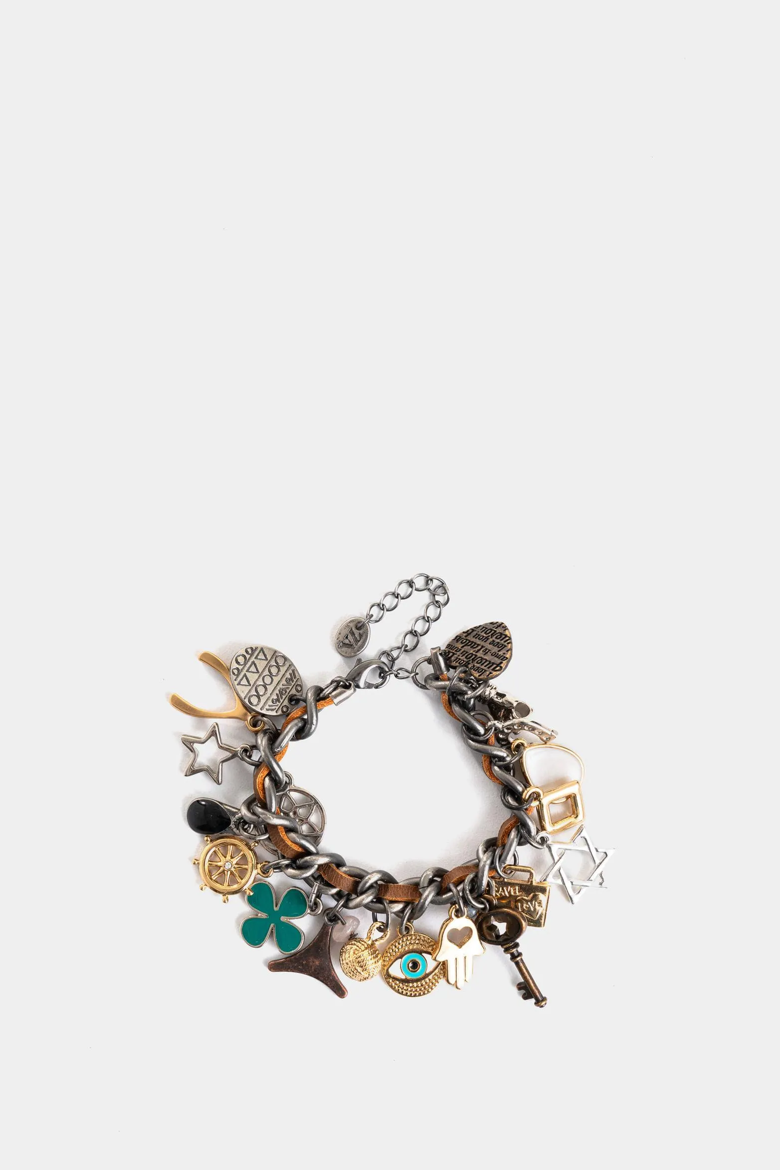 Manilla de cuero símbolos místicos Miel