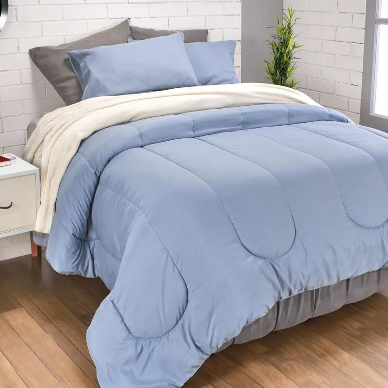 Plumón más fundón microfibra azul nordico