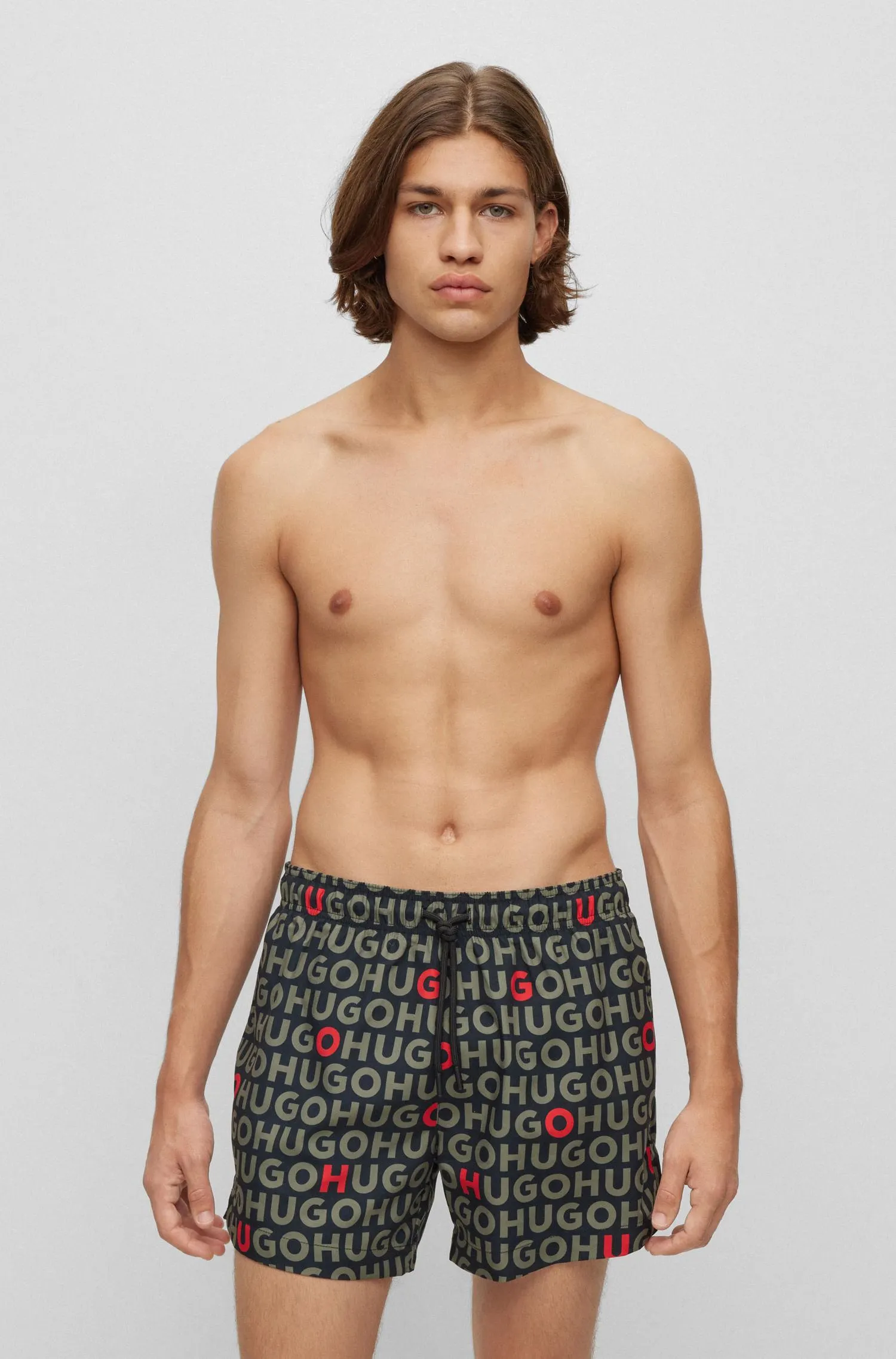 Traje De Baño Tipo Shorts Con Logo Estampado Hombre