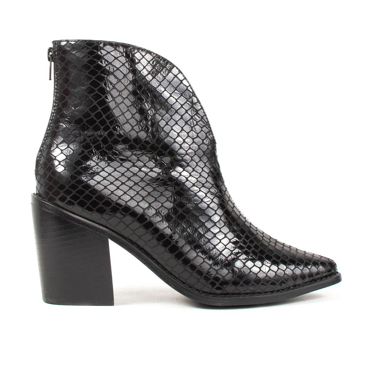 Botín de cuero tipo texano color negro, para dama