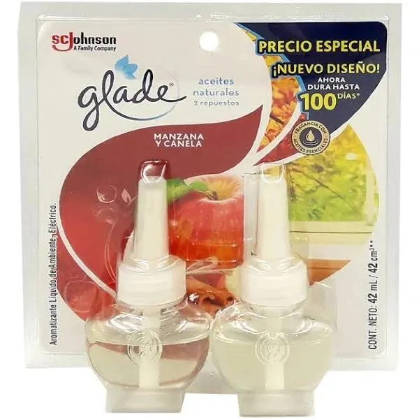 Ambientador glade 2 repuestos aceite manzana