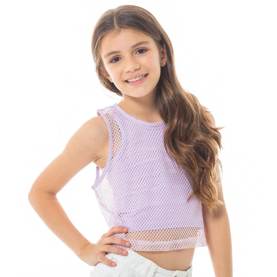 PURPLE MESH CROP TOP