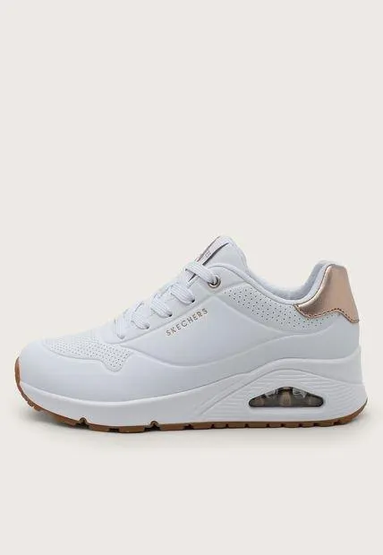 Tenis Lifestyle Blanco-Oro Rosa Skechers Street Uno - Golden Air